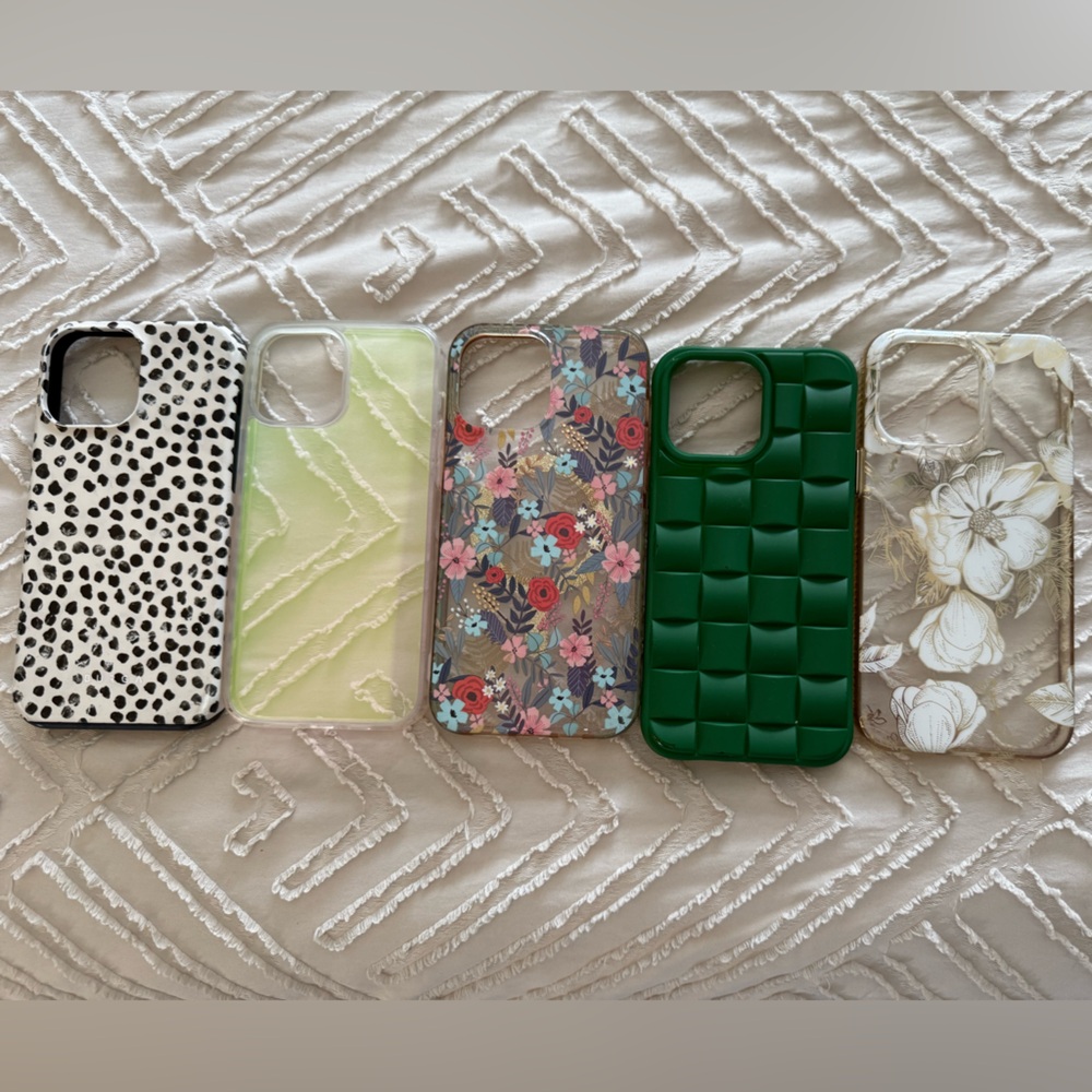 Multiple Phone Cases - Black, Cream, Green, Floral